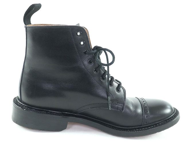 Autre Marque Stivaletti corti in pelle nera Tricker's Nero - vista 5
