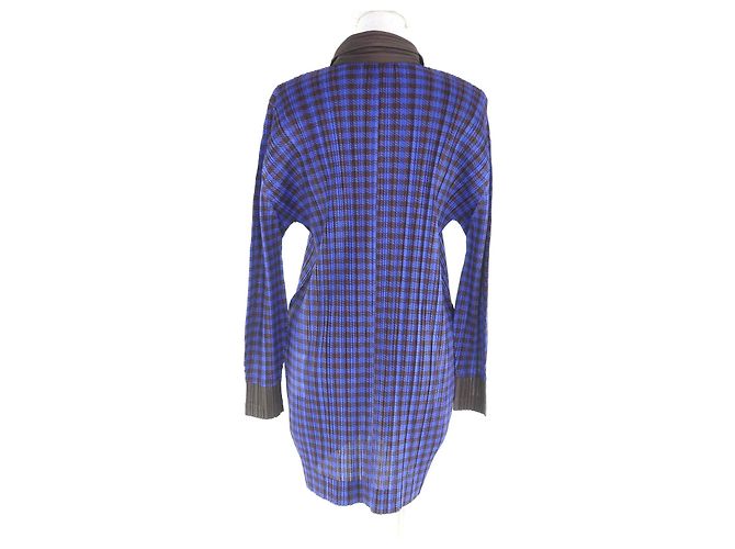 Issey Miyake PLEATS PLEASE Jacket Polyester Jacket Brown Blue - view 3