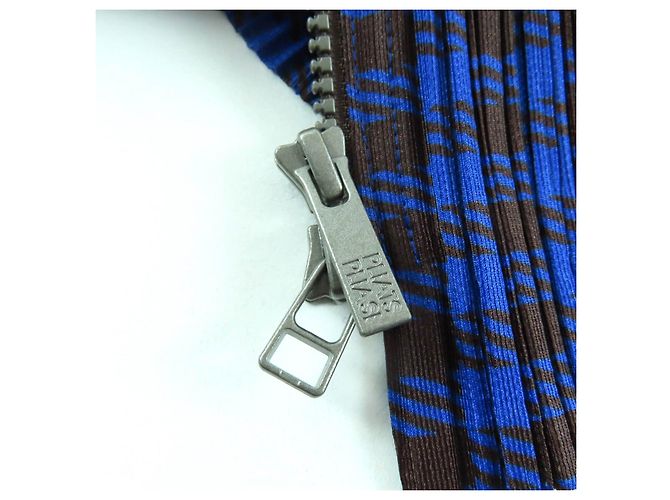Issey Miyake PLEATS PLEASE Jacket Polyester Jacket Brown Blue - view 6