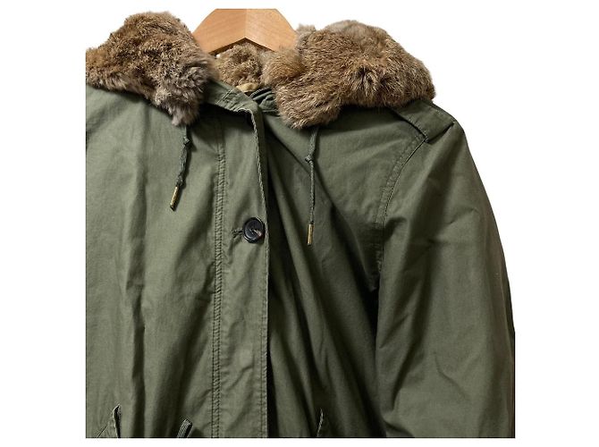 Autre Marque Abrigo de lana con forro Woolrich Castaño Verde Caqui - vista 2