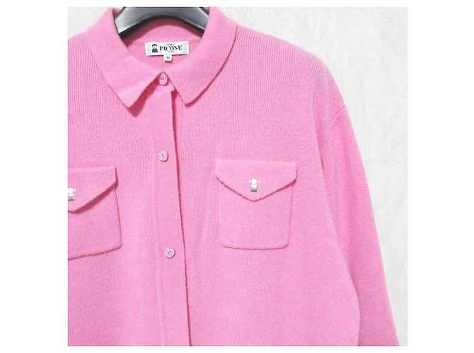 Autre Marque Langes Strickhemd aus Wolle STUDIO PICONE Pink - Ansicht 3