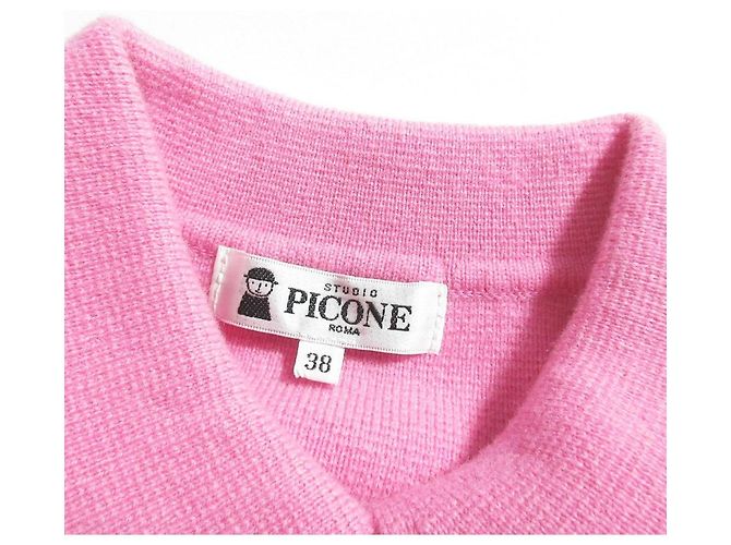 Autre Marque Langes Strickhemd aus Wolle STUDIO PICONE Pink - Ansicht 5
