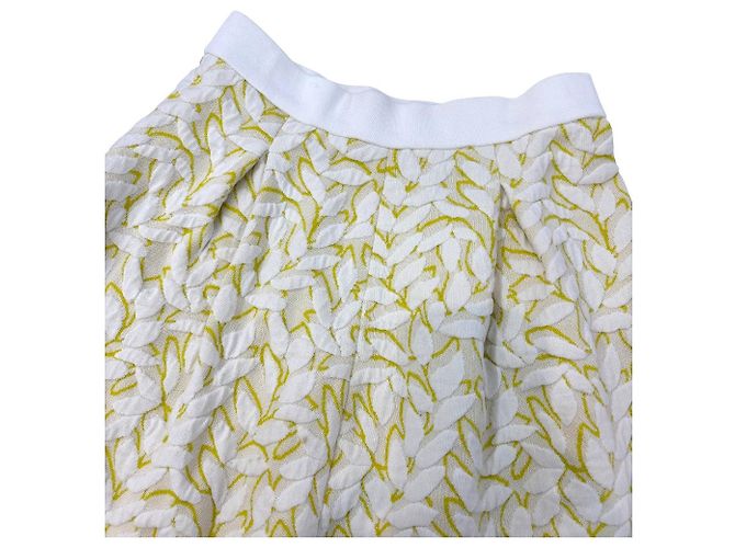 Autre Marque Falda de jacquard brillante Ballsey Blanco Amarillo - vista 3
