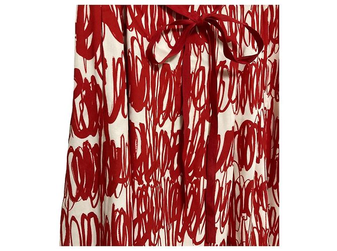 Autre Marque Falda midi evasé de seda Drawer Roja - vista 2