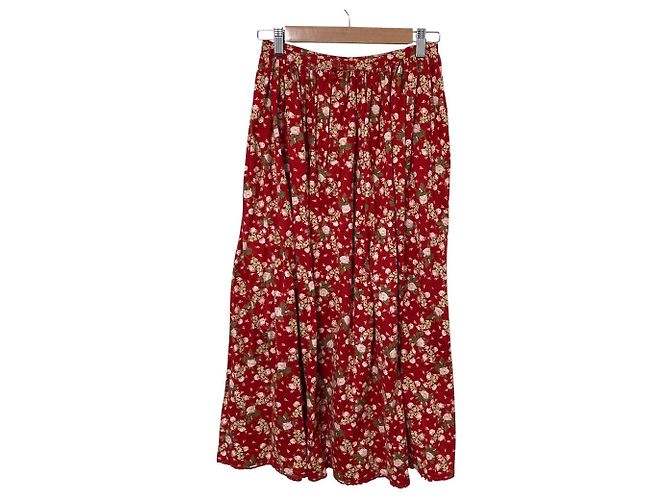 Autre Marque Falda larga acampanada con estampado floral PINK HOUSE Roja - vista 2