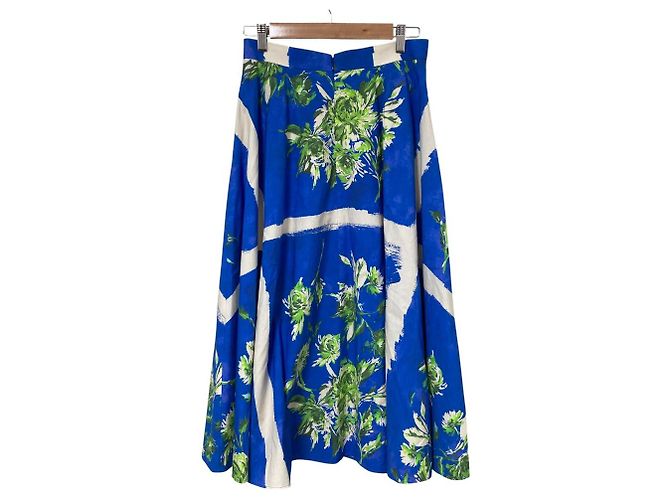 Autre Marque Falda de seda con estampado de paneles martinique Azul - vista 2