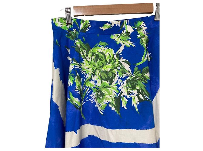 Autre Marque Falda de seda con estampado de paneles martinique Azul - vista 3