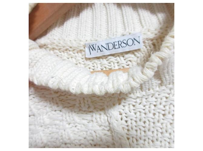 Autre Marque JW Anderson Patchwork Strickpullover in grobem Strick Weiß Aus weiß - Ansicht 12