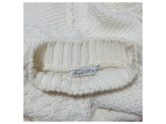Autre Marque JW Anderson Patchwork Strickpullover in grobem Strick Weiß Aus weiß - Ansicht 17
