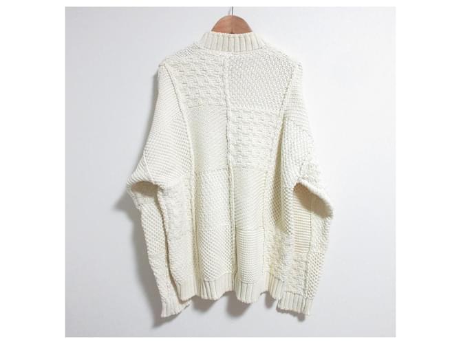 Autre Marque JW Anderson Patchwork Strickpullover in grobem Strick Weiß Aus weiß - Ansicht 2