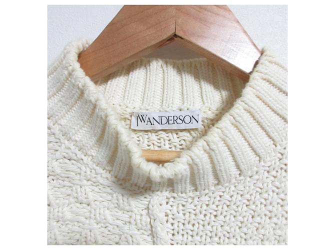 Autre Marque JW Anderson Patchwork Strickpullover in grobem Strick Weiß Aus weiß - Ansicht 4