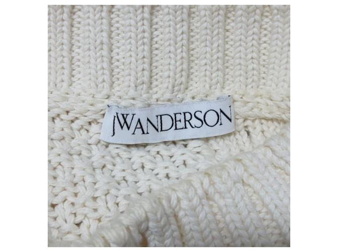 Autre Marque JW Anderson Patchwork Strickpullover in grobem Strick Weiß Aus weiß - Ansicht 6