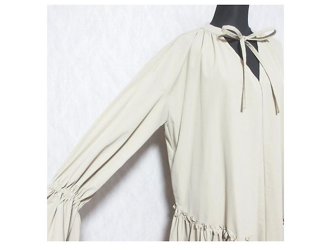 Autre Marque VIRINA Langkleid mit seitlicher Raffung Beige - Ansicht 4