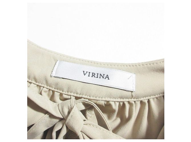 Autre Marque VIRINA Langkleid mit seitlicher Raffung Beige - Ansicht 5