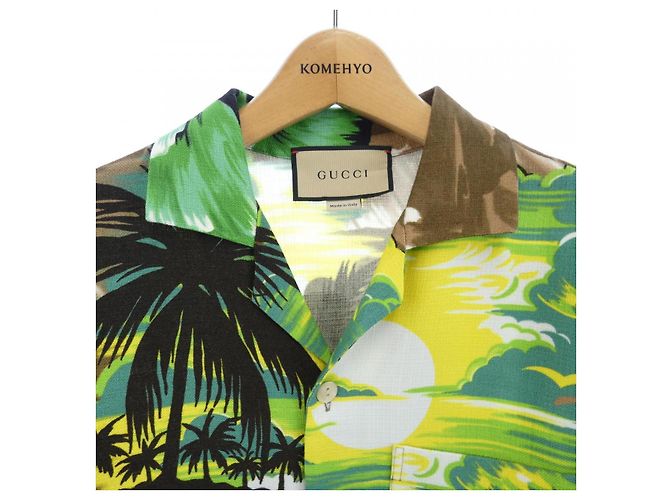 Camicia a maniche corte Gucci Marrone - vista 5