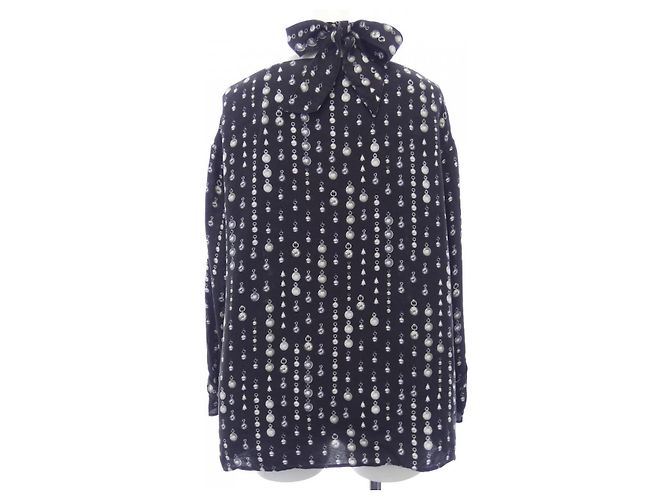Hermès Top de seda Twill Reine Hermes Negro - vista 2