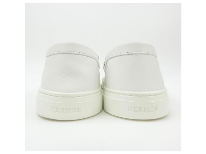 Hermès Hermes 231017Z Kalbsleder Schuhe Weiß - Ansicht 5