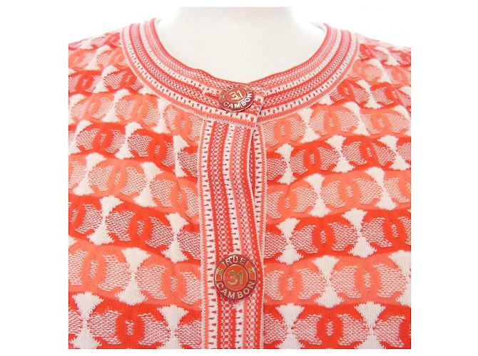 Cárdigan Chanel Rosa Blanco Roja - vista 5