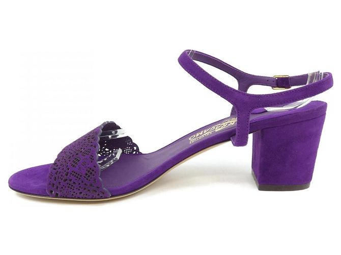 Sandali Salvatore Ferragamo Porpora - vista 2