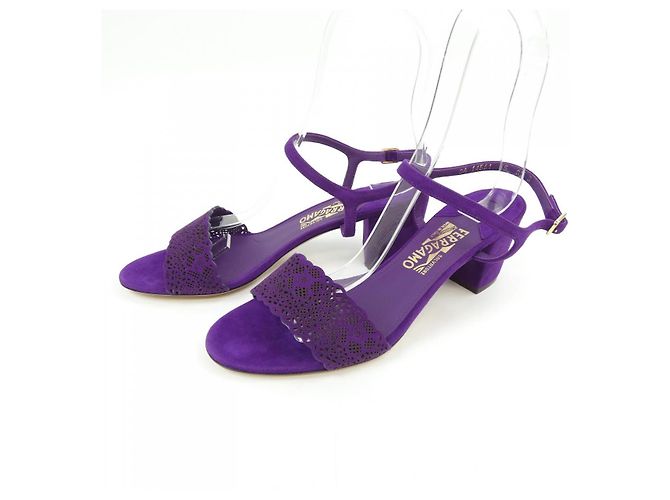 Sandali Salvatore Ferragamo Porpora - vista 3