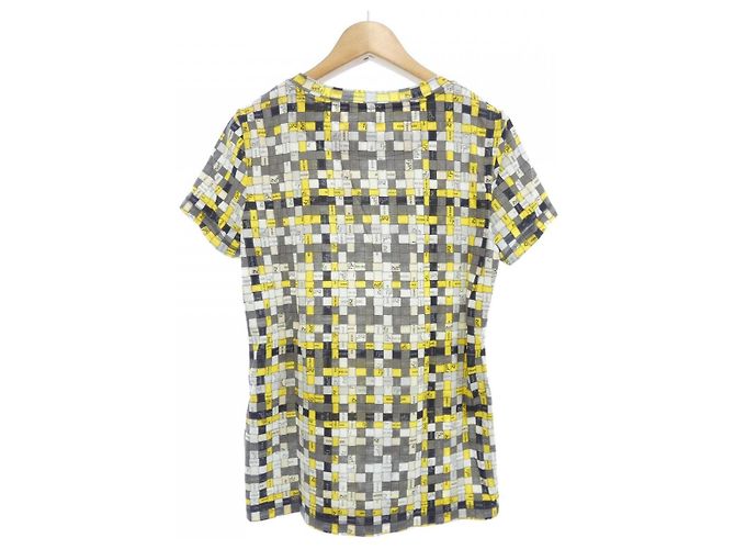 Hermès Camiseta Hermes Castaño Negro Blanco Amarillo - vista 2