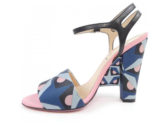 Sandali Fendi Rosa Blu Blu navy - vista 2