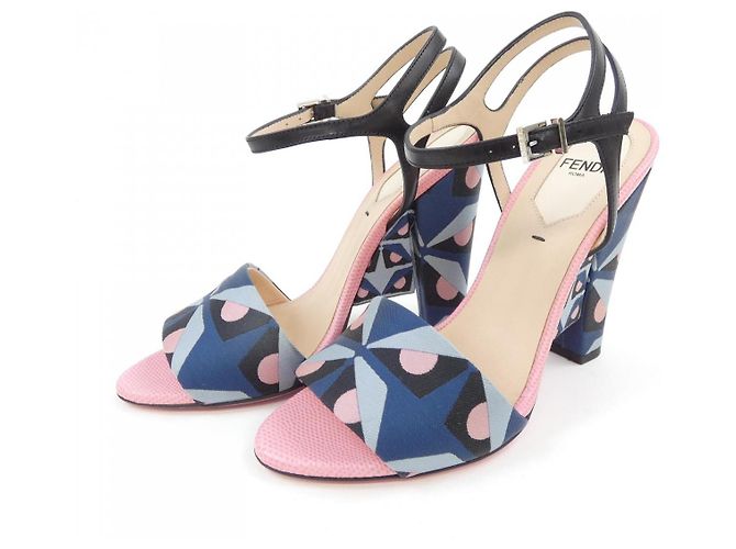 Sandali Fendi Rosa Blu Blu navy - vista 3