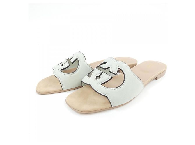 Sandali in scamosciato Gucci Interlocking G Blu - vista 3