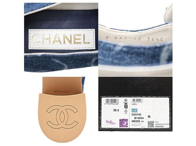 Mocassini in denim Chanel Blu - vista 10