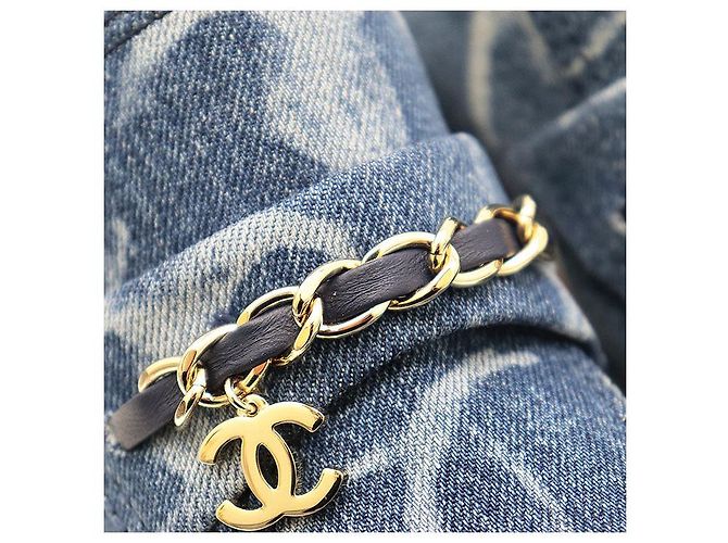 Mocassini in denim Chanel Blu - vista 14