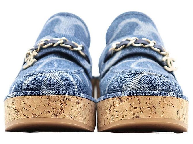 Mocassini in denim Chanel Blu - vista 17