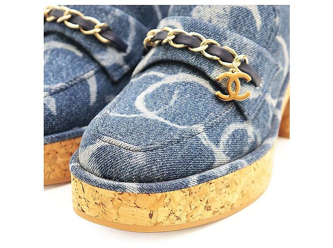 Mocassini in denim Chanel Blu - vista 2