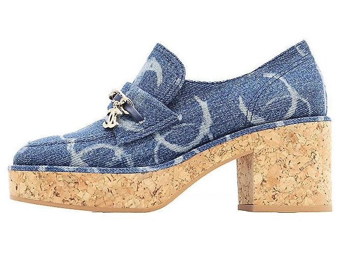 Mocassini in denim Chanel Blu - vista 4