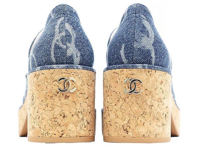 Mocassini in denim Chanel Blu - vista 5
