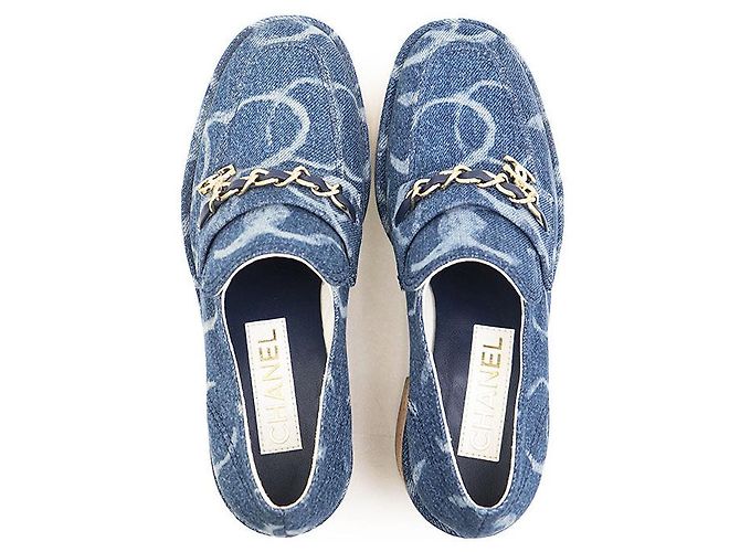 Mocassini in denim Chanel Blu - vista 7