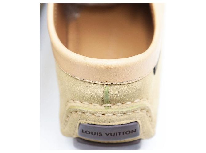Mocassini da guida in scamosciato Louis Vuitton Beige - vista 14