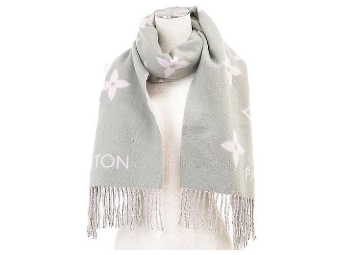 Sciarpa Reykjavik Monogram in cashmere Louis Vuitton Marrone Rosa Grigio Cachi - vista 4