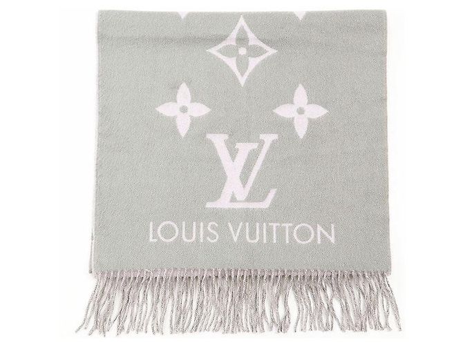 Sciarpa Reykjavik Monogram in cashmere Louis Vuitton Marrone Rosa Grigio Cachi - vista 5