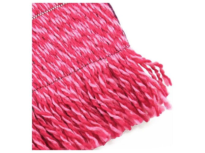 Sciarpa Louis Vuitton Logomania Monogram in lana e seta Rosa - vista 7