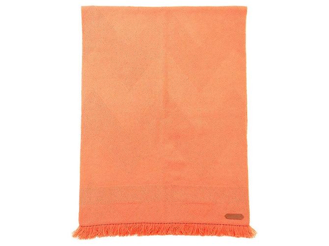 Hermès Sciarpa Hermes Grand Chevron in cashmere Arancione - vista 4