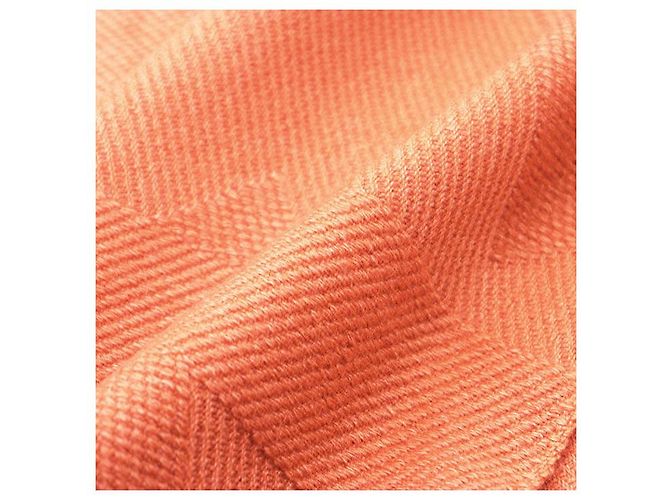 Hermès Sciarpa Hermes Grand Chevron in cashmere Arancione - vista 7
