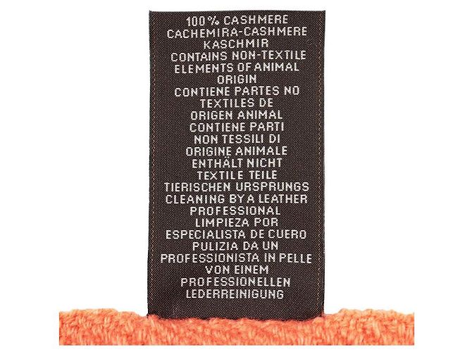 Hermès Sciarpa Hermes Grand Chevron in cashmere Arancione - vista 9