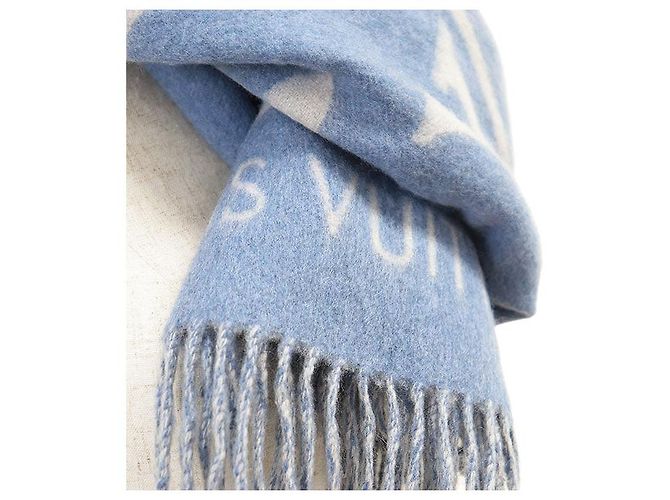 Sciarpa Reykjavik Louis Vuitton in cashmere Blu - vista 3
