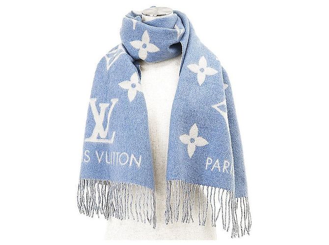 Sciarpa Reykjavik Louis Vuitton in cashmere Blu - vista 4