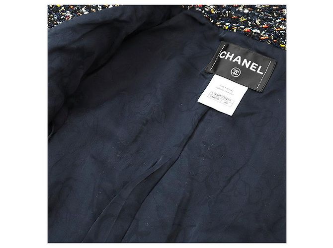 Giacca in Tweed Fantasy Chanel P52665 Blu Multicolore Blu navy - vista 13