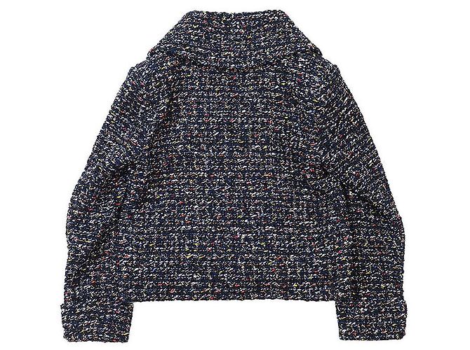 Giacca in Tweed Fantasy Chanel P52665 Blu Multicolore Blu navy - vista 16