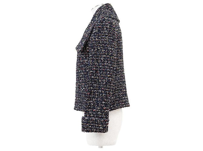Giacca in Tweed Fantasy Chanel P52665 Blu Multicolore Blu navy - vista 17