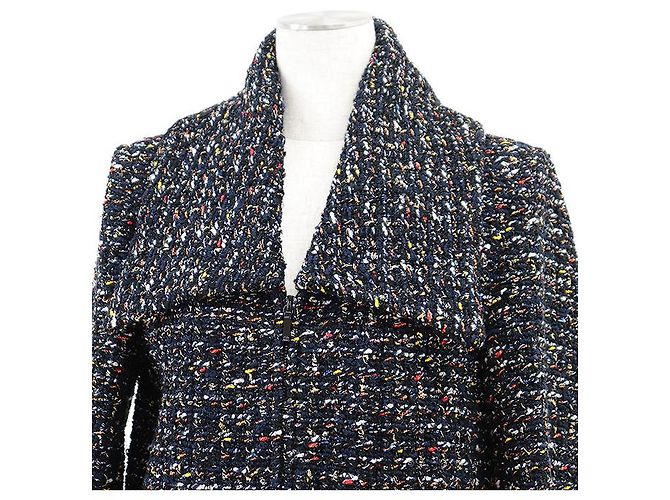 Giacca in Tweed Fantasy Chanel P52665 Blu Multicolore Blu navy - vista 2