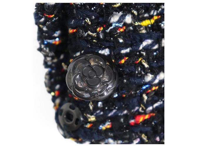 Giacca in Tweed Fantasy Chanel P52665 Blu Multicolore Blu navy - vista 5