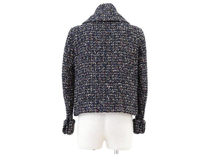 Giacca in Tweed Fantasy Chanel P52665 Blu Multicolore Blu navy - vista 6
